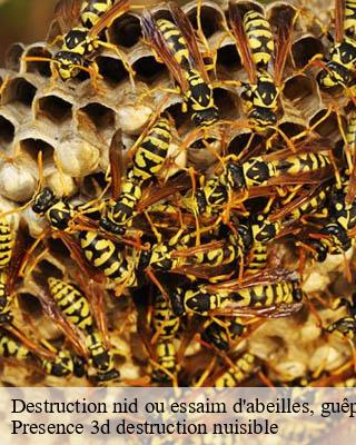 Destruction nid ou essaim d'abeilles, guêpes, frelon granges-sur-aube-51260 Presence 3d destruction nuisible